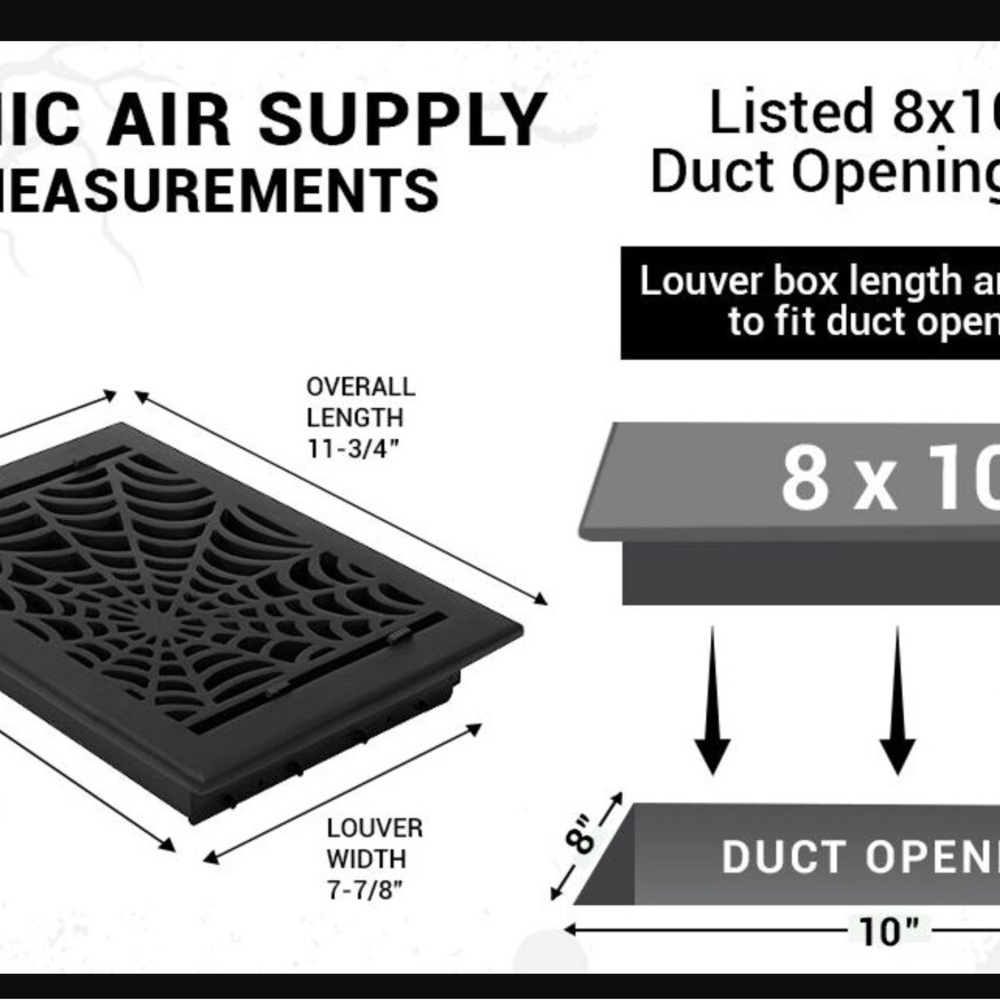 Black Spider Web Air Vent Cover